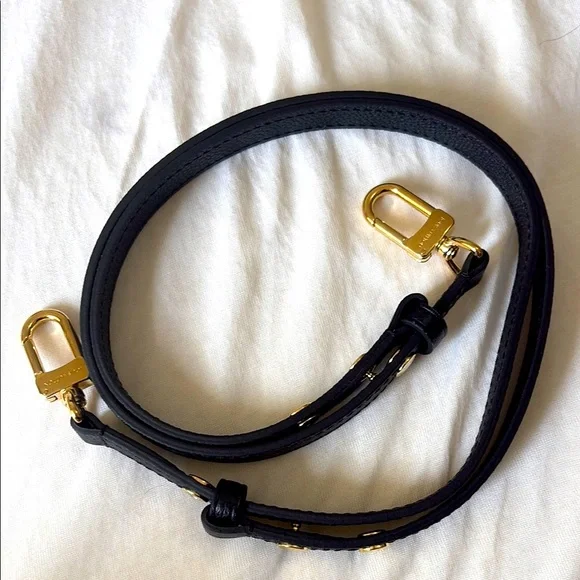 Authentic LV Black Leather Strap with Gold hardware - Picture 4 of 8